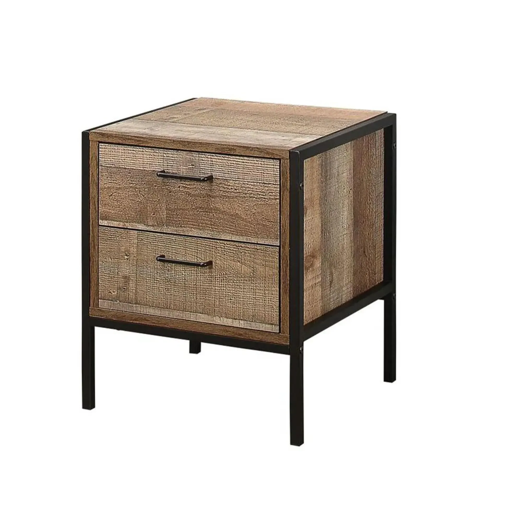 Urban 2 Drawer Bedside Table - Rustic, Wood Effect