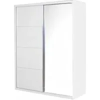 Velour 2 Door Sliding Wardrobe with Mirror - White High Gloss