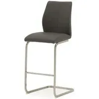 Vida Living Irma Barstool - Grey, Faux Leather