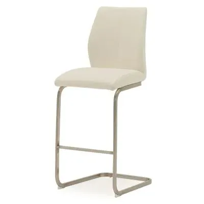 Vida Living Irma Barstool Set of 4 - White, Faux Leather