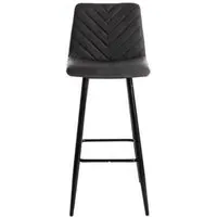 Vida Living Melba Barstool Set of 4 - Charcoal Grey
