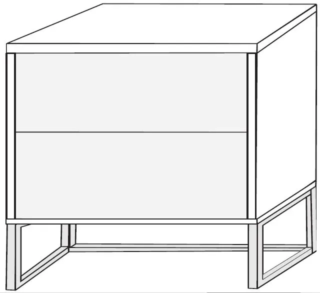 Wiemann Vigo 2 Drawer Bedside Cabinet - Havana, Glass