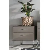 Wiemann Vigo 2 Drawer Bedside Cabinet - Havana, Glass
