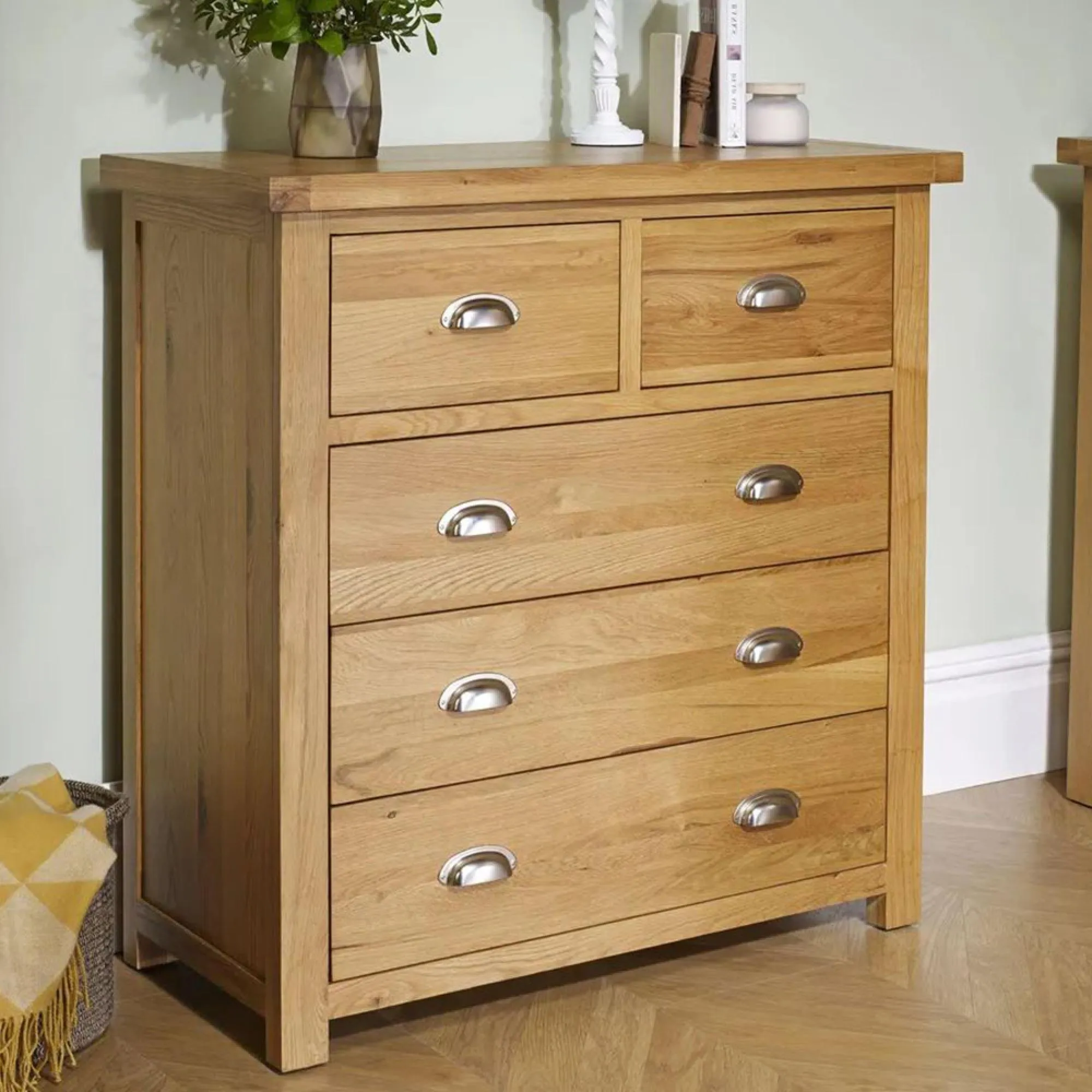 Woburn 3+2 Drawer Chest - Rustic, Oak