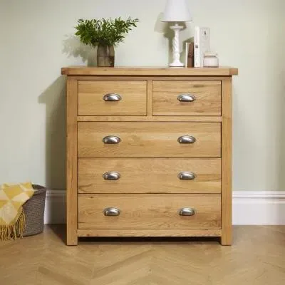 Woburn 3+2 Drawer Chest - Rustic, Oak image