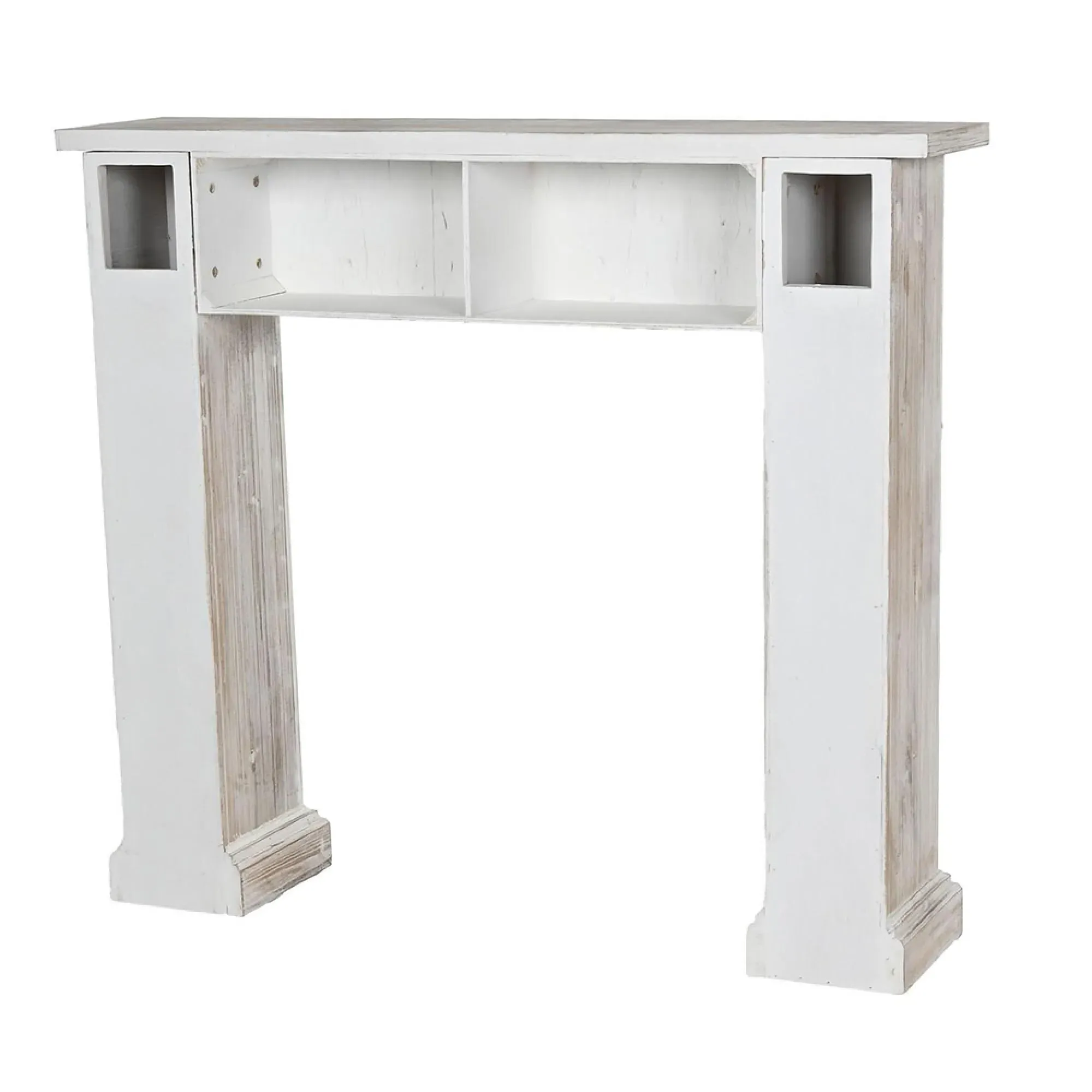 Wood Carved Console Table - White