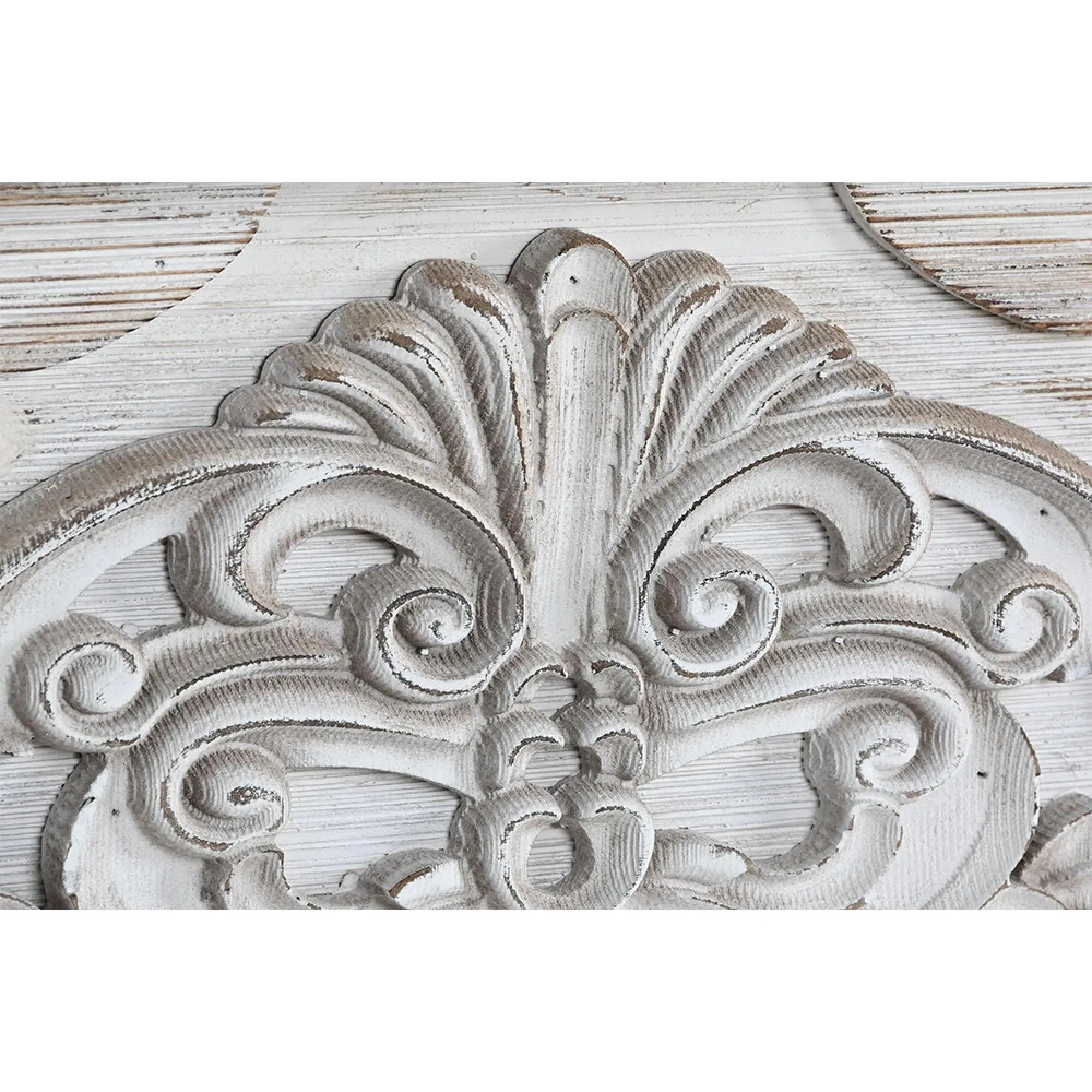 Wood Carved Console Table - White