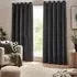 Yard Heavy Chenille Room Darkening Eyelet Curtains - Charcoal