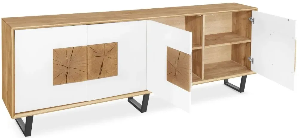 Clemence Richard Modena Oak 4 Door Wide Sideboard - Painted