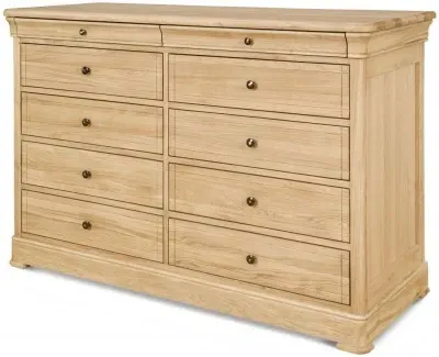 Clemence Richard Moreno 10 Drawer Wide Chest - Oak image