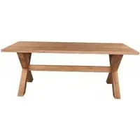 Massive Oak Large 8-Seater Extending Dining Table with Crossed Leg