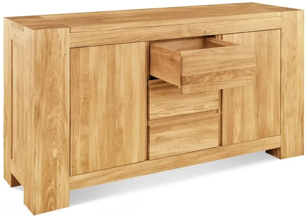 Massive Oak Small Sideboard