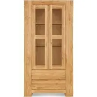Massive Oak Tall Wide Display Cabinet