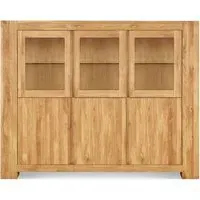 Massive Oak Wide Display Cabinet