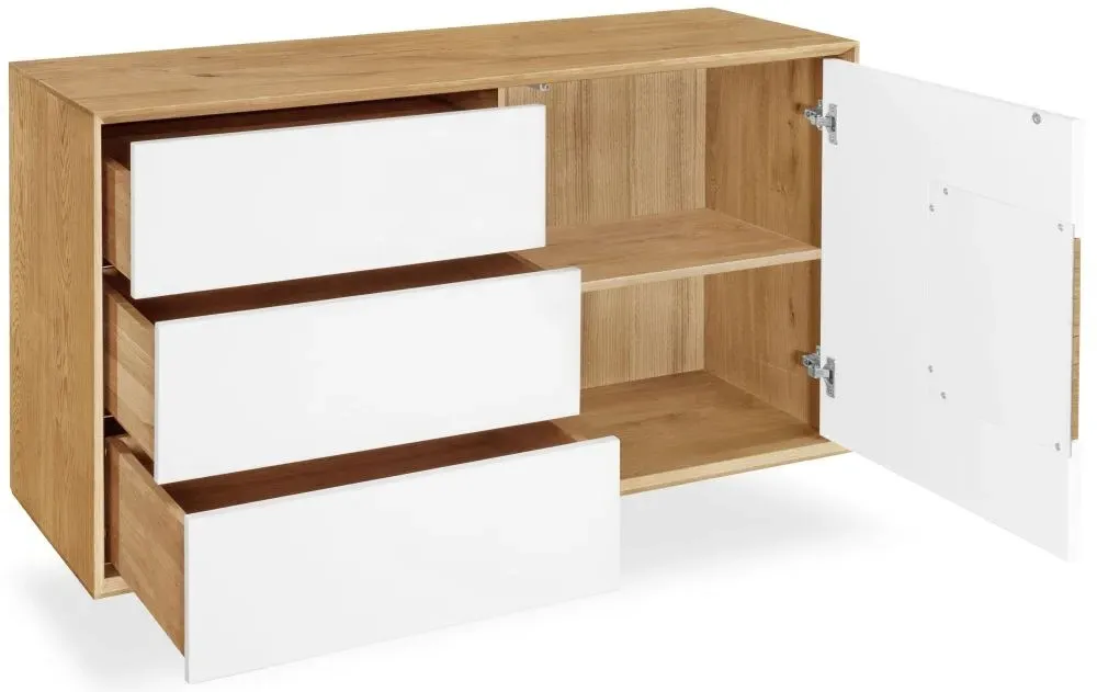 Modena Oak 1 Door Combi Medium Sideboard - Painted