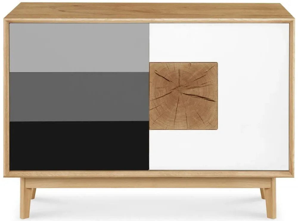 Modena Oak 1 Door Combi Medium Sideboard - Painted