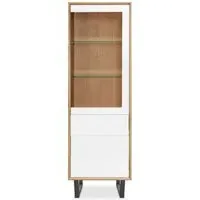 Modena Oak 1 Door Tall Display Cabinet - Painted