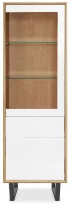 Modena Oak 1 Door Tall Display Cabinet - Painted