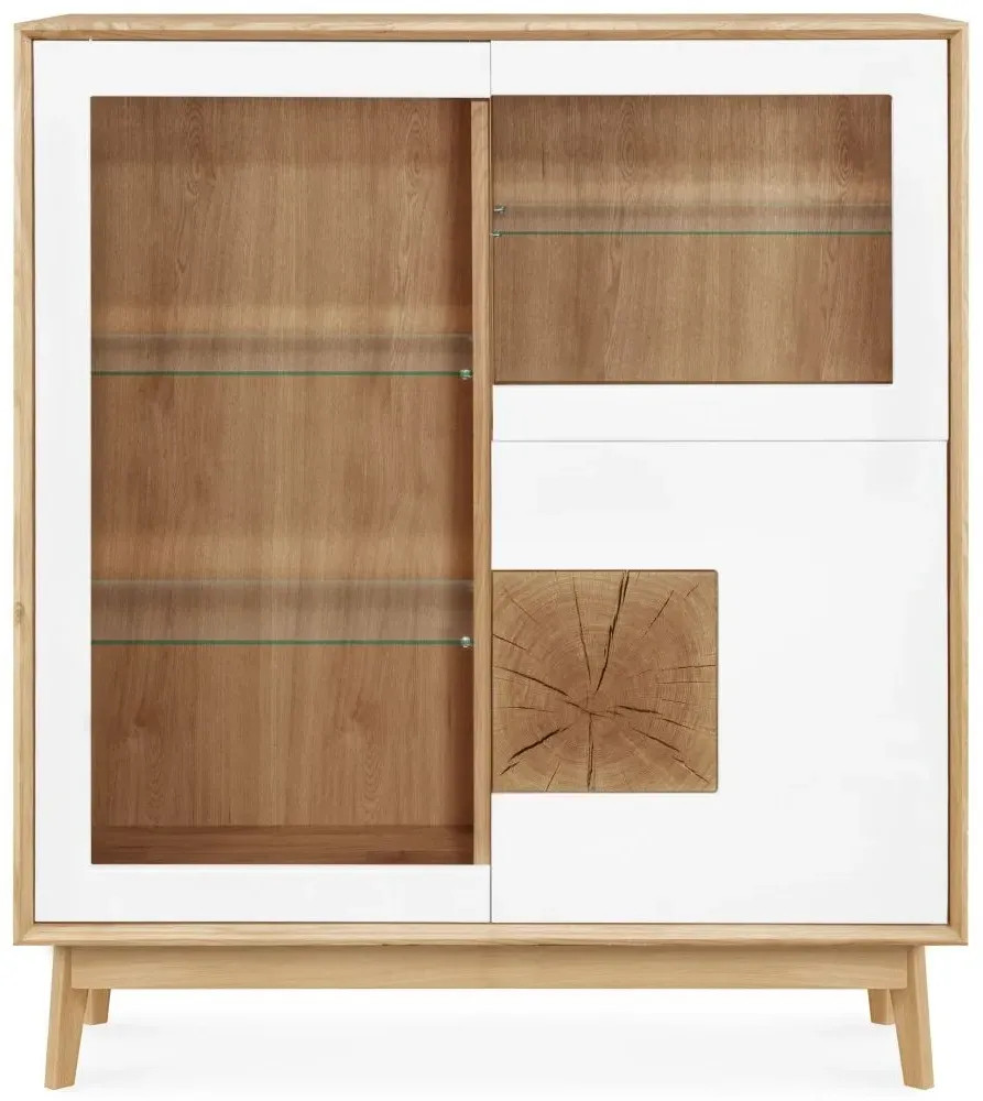 Modena Oak 3 Door Display Cabinet - Painted