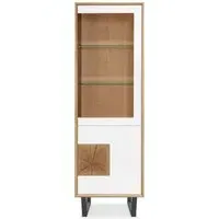 Modena Oak Tall Display Cabinet with Glass Door - Painted