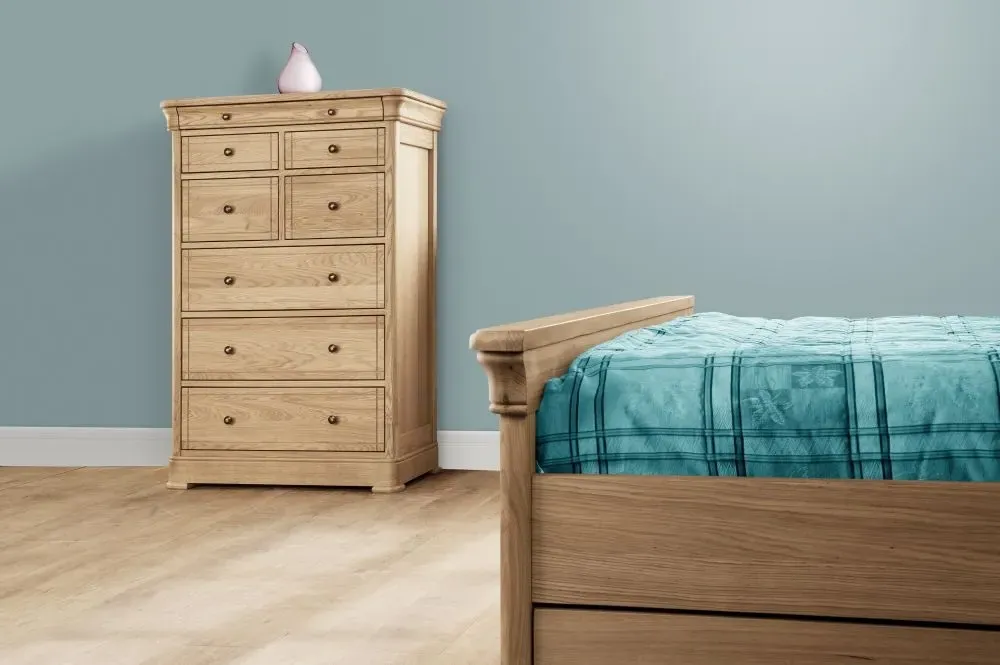 Moreno 8 Drawer Tall Wide Chest - Oak