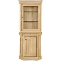 Moreno Corner 2 Door Display Cabinet - Oak