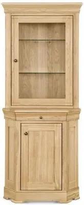 Moreno Corner 2 Door Display Cabinet - Oak image