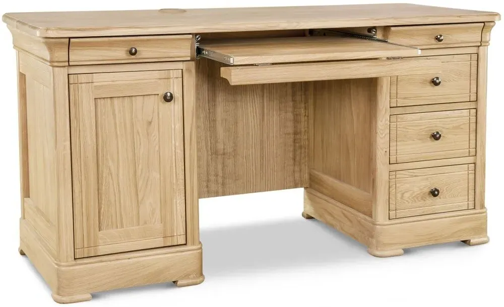 Moreno Double Pedestal Desk - Oak