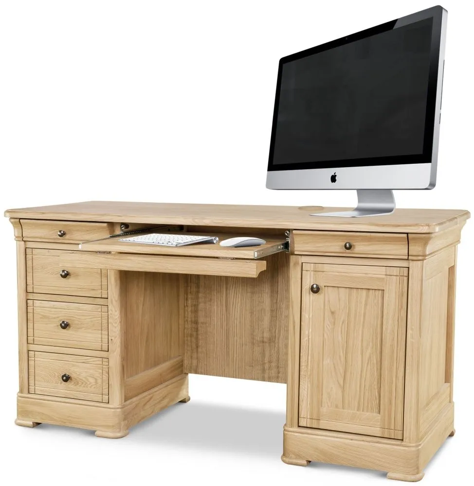 Moreno Double Pedestal Desk - Oak