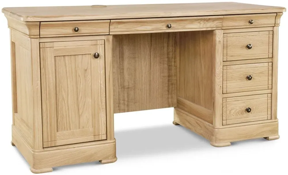 Moreno Double Pedestal Desk - Oak