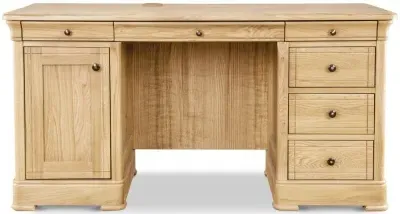 Moreno Double Pedestal Desk - Oak
