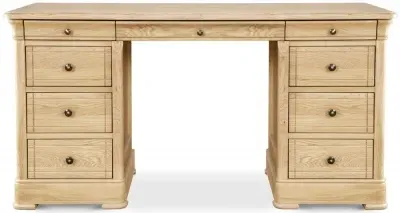 Moreno Double Pedestal Dressing Table - Oak image