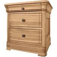 Moreno Oak 3 Drawer Bedside Cabinet - Oak