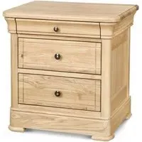 Moreno Oak 3 Drawer Bedside Cabinet - Oak
