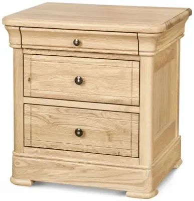 Moreno Oak 3 Drawer Bedside Cabinet - Oak image