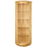 Sorento 1 Door Corner Display Cabinet - Oak