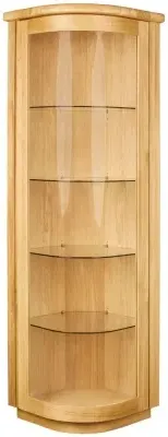 Sorento 1 Door Corner Display Cabinet - Oak image