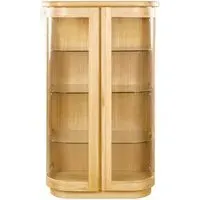 Sorento 2 Glass Door Display Cabinet - Oak