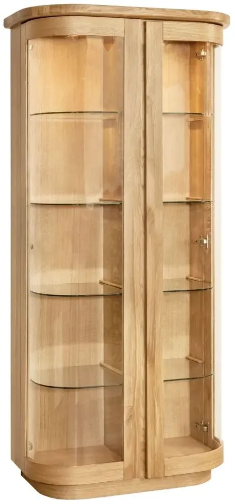 Sorento 2 Glass Door High Display Cabinet - Oak