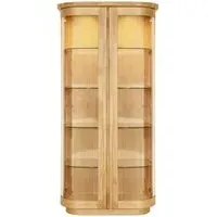 Sorento 2 Glass Door High Display Cabinet - Oak