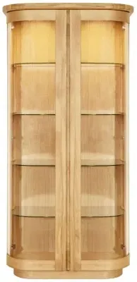 Sorento 2 Glass Door High Display Cabinet - Oak