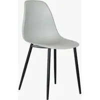 Addison Curve Dining Chair - Light Grey, Plastic