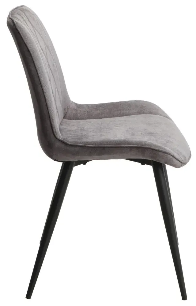 Addison Diamond Stitch Dining Chair - Grey, Fabric
