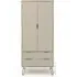 Alaska 2 Door 2 Drawer Wardrobe with Hairpin Legs - Driftwood