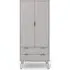Alaska 2 Door 2 Drawer Wardrobe with Hairpin Legs - Grey