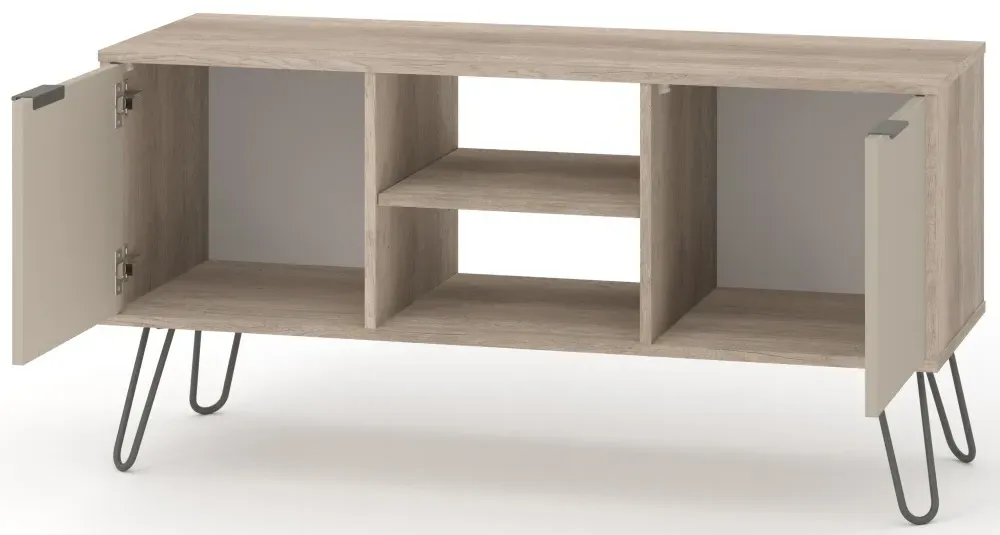 Alaska 2 Door TV Unit with Hairpin Legs - Driftwood