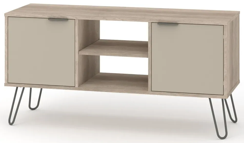 Alaska 2 Door TV Unit with Hairpin Legs - Driftwood