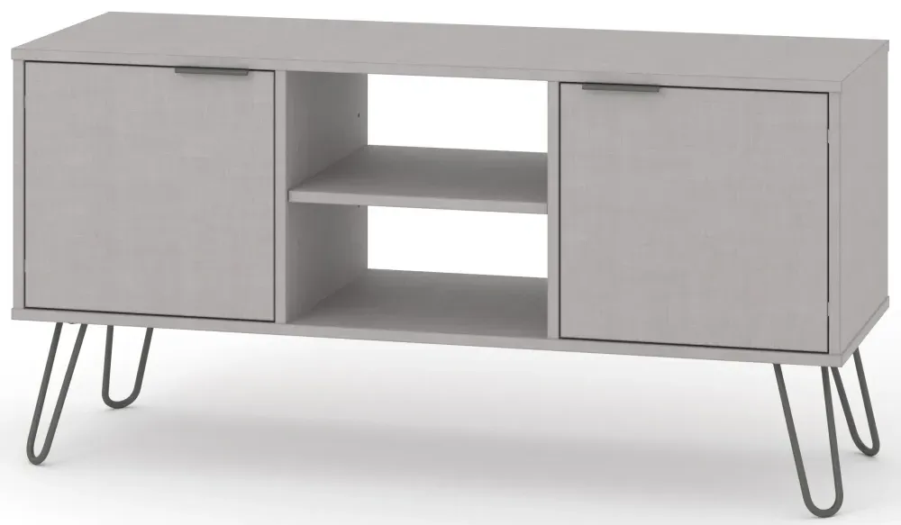 Alaska 2 Door TV Unit with Hairpin Legs - Grey