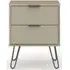 Alaska 2 Drawer Bedside Cabinet with Hairpin Legs - Driftwood