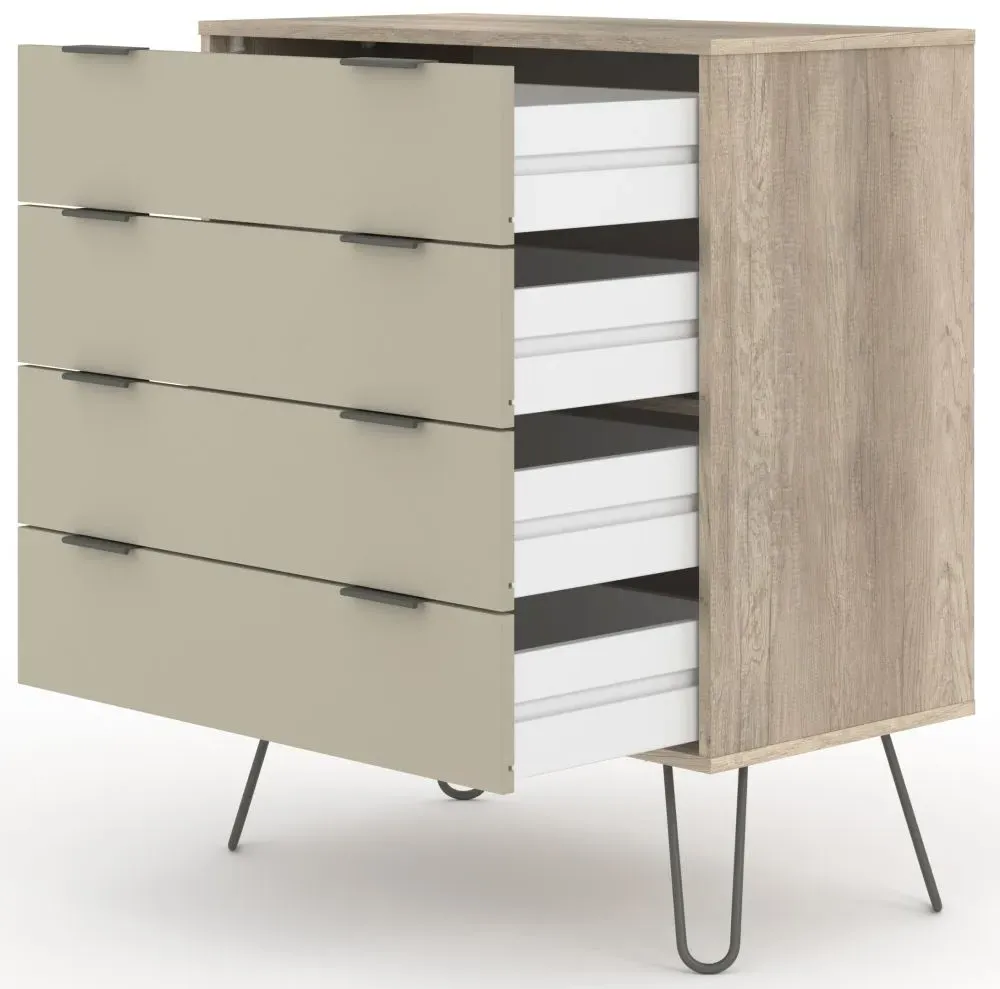 Alaska 4 Drawer Chest with Hairpin Legs - Driftwood